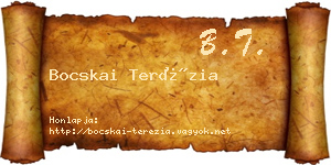 Bocskai Terézia névjegykártya